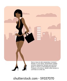 Mujer de ciudad vector