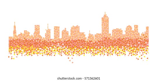 Vector cityscape abstract mosaic silhouette
 city and landscape  illustration