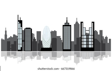 vector cityscape. black city illustration