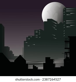 vector cityscape of city activity buildings