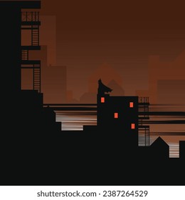 vector cityscape of city activity buildings