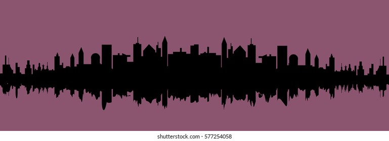 Vector cityscape silhouette illustration