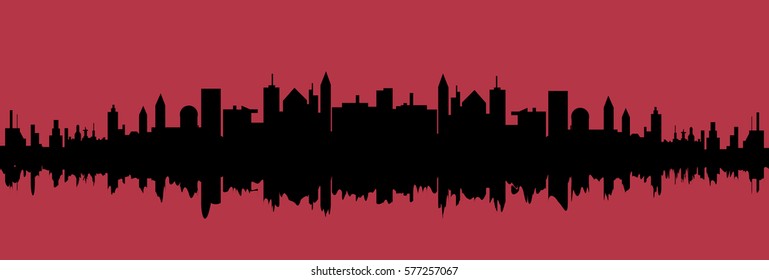 Vector cityscape silhouette illustration