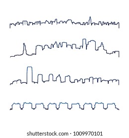 Vector cityscape skyline buidlings silhouette