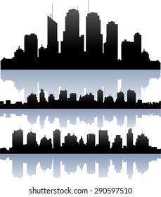 Vector cityscape skyline buidlings silhouette collection