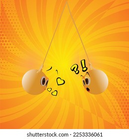 Vector: Clackers Ball or Latto latto traditional toy