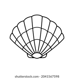 Vector Clam Shell On White Background