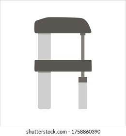 Vector clamp icon. Flat colored tool illustration. Building, carpenter equipment for card, poster or flyer design. Woodwork, repair service or craft workshop concept