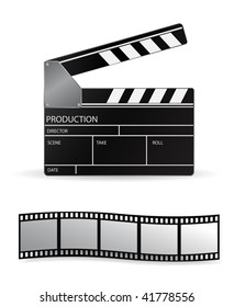 vector clapboard and film strip