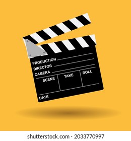 Vector Clapboard Icon isolated on background. Vector illustration. Eps 10