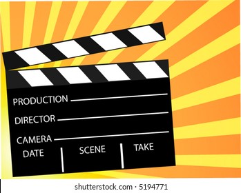Vector clapboard on background