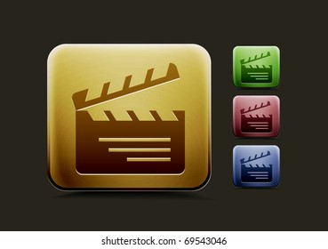 vector clapper boards  icon set, includes four color versions for your web colour design used.