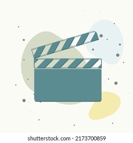 Vector para película en fondo multicolor. Capas agrupadas para una ilustración de edición sencilla. Por tu diseño.