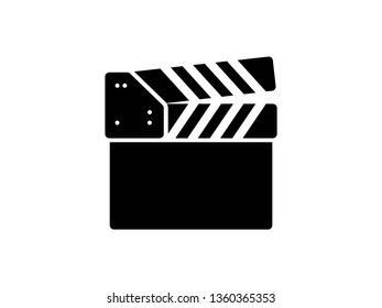 vector clapperboard icons glyph on white - Vector