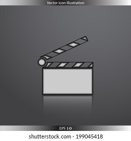 Vector clapperboard web flat icon