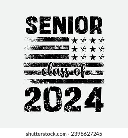 Vector class of 2024 background design typography.