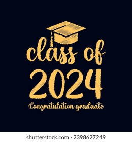 Vector class of 2024 background design typography.