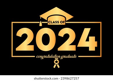 Vector class of 2024 background design typography.