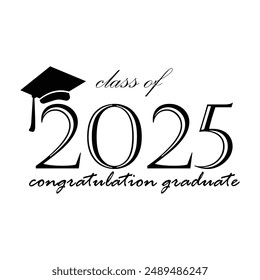 Vector Class of 2024 with graduation cap.