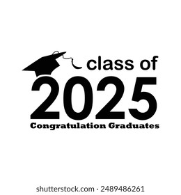 Vector Class of 2024 with graduation cap.