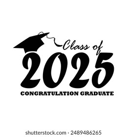 Vector Class of 2024 with graduation cap.