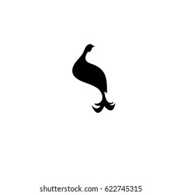 Vector class graphical icon black grouse on white background