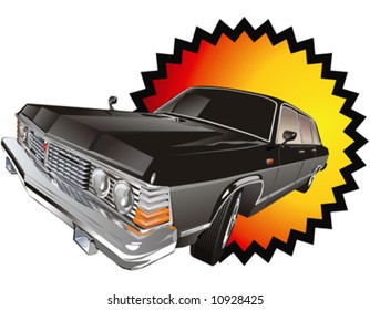 Vector classic black vintage limousine. More transportation illustrations see in my portfolio.