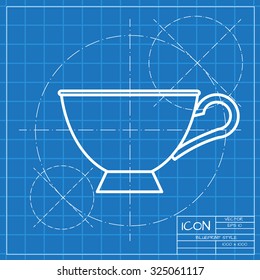 Vector Classic Blueprint Cup Tea Coffee Stock Vector (Royalty Free ...