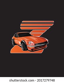 vector classic car, legend car illustration
