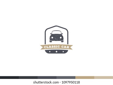 vector classic car logo design