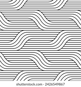 Vektor der klassischen Kurve Linie Kunst nahtlose Muster, Wirbelwelle Wiederholen Muster Hintergrund.