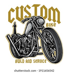 vector of classic custom motorcycle badge