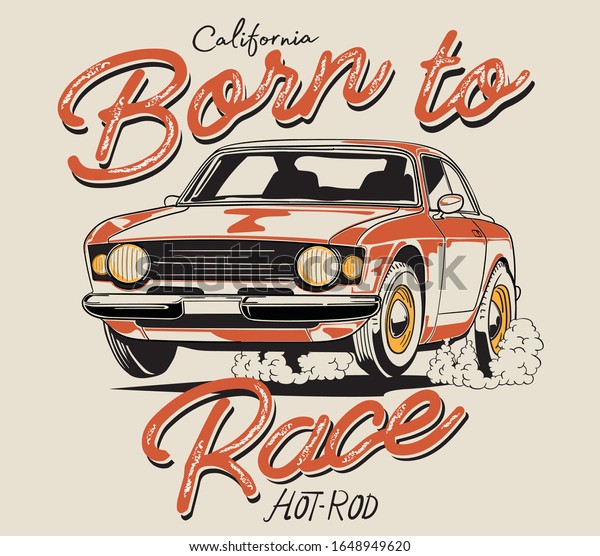 vector\
classic custom race car illustration for\
tshirt
