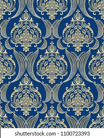 Vector Classic Damask Seamless Pattern 