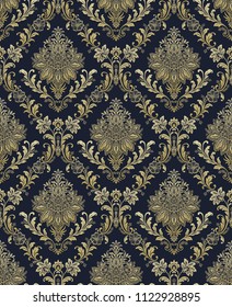 Vector Classic Damask Seamless Pattern 