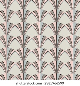 Vector classic design in Art Deco style with fan ornament. For wallpaper or fabric. 2