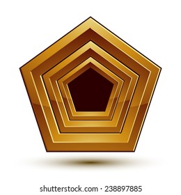 Vector classic emblem isolated on white background. Aristocratic golden round element, clear EPS 8.