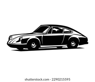 vector classic european car silhouette. isolated white background view from side. Best for logo, badge, emblem, icon, design sticker, old car industry. available in eps 10.