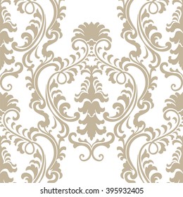 Vector classic floral damask baroque ornament pattern element. Elegant luxury texture for textile, fabrics or wallpapers backgrounds. Caramel color