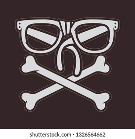 Vector classic glasses  with crossbone