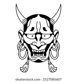 Vektor Klassische japanische Hannya Maske Illustration Tattoo