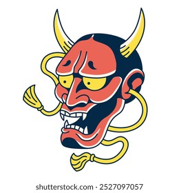 Vektor Klassische japanische Hannya Maske Illustration Tattoo