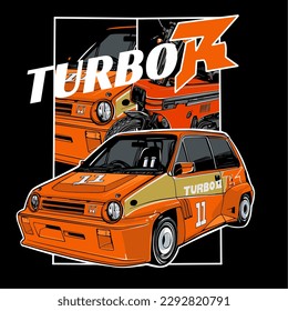 Vector classic japanese sport car vector illustration. best for jdm enthusiast tshirt design