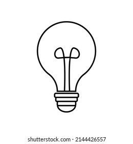 VECTOR CLASSIC LIGHT BULB. THE LINE STYLE IS BLACK.