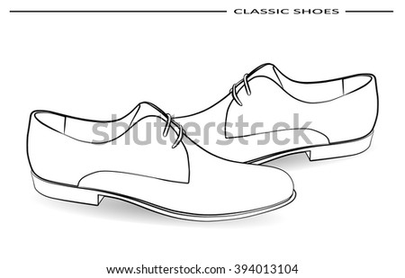 vector classic men shoes pencil drawing stock vector royalty free