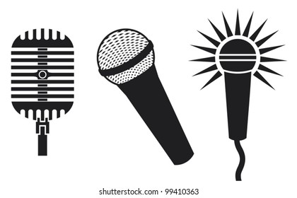 Vector Classic Microphones Icons
