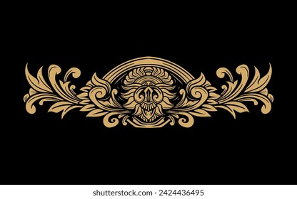 Vector classic ornament gold frame