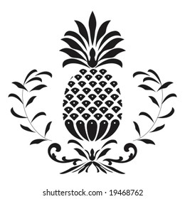 Vector: classic ornament with pineapple