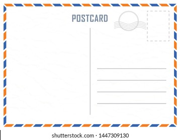 Vector classic postcard with design old texture on white paper