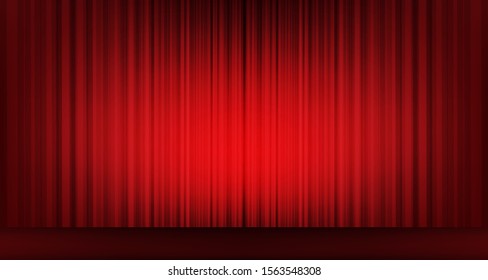 Vector Classic Red curtain with stage background,modern style.